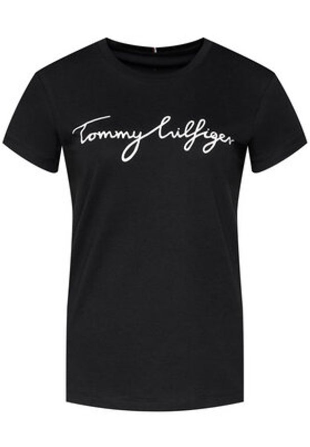 TOMMY HILFIGER - Tommy Hilfiger T-Shirt Heritage Crew Neck Graphic Tee WW0WW24967 Czarny Regular Fit. Kolor: czarny. Materiał: bawełna