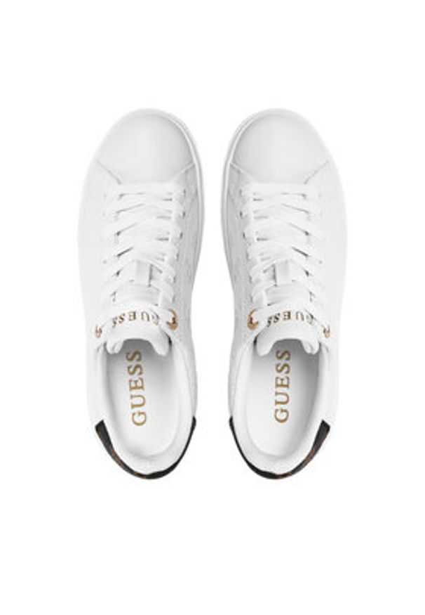 Guess Sneakersy Denesa4 FLPDS4 FAL12 Biały. Kolor: biały. Materiał: skóra