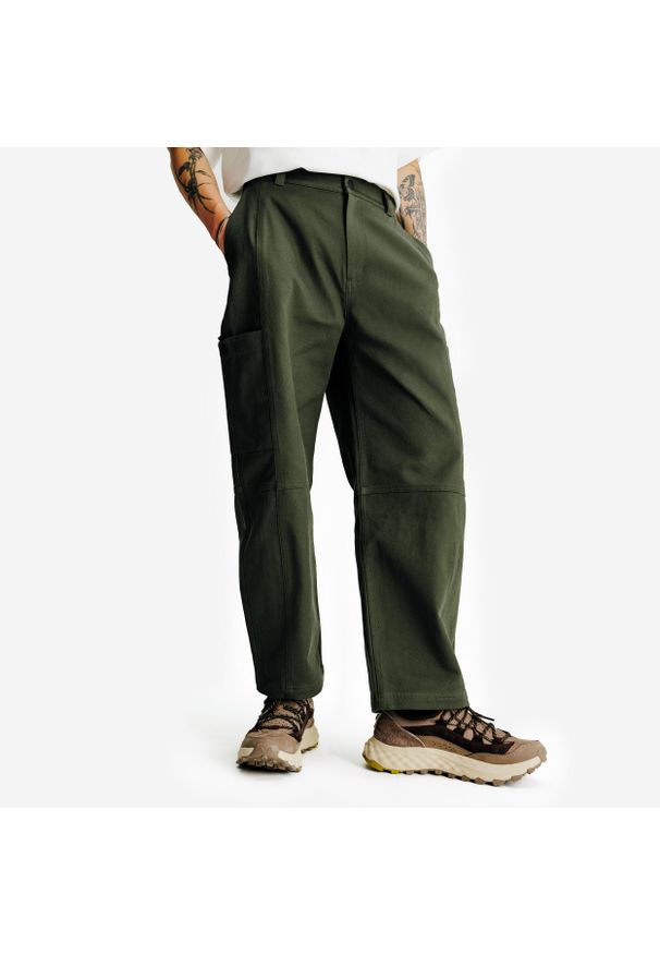 Decathlon - Spodnie 7/8 męskie Lifetech Woven. Kolor: zielony, brązowy, wielokolorowy. Materiał: poliester, bawełna, materiał