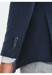 Pako Lorente - PAKO LORENTE – Granatowa żakardowa marynarka męska. Kolor: niebieski. Materiał: żakard #4