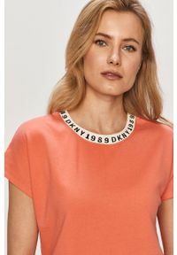 DKNY - Dkny - Koszula nocna. Kolor: pomarańczowy. Materiał: dzianina. Długość: krótkie #4