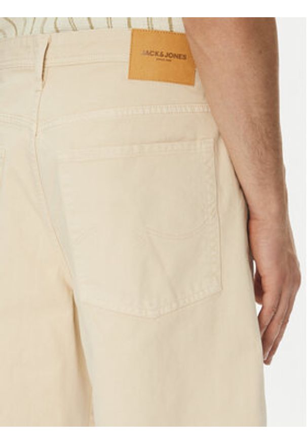 Jack & Jones Szorty jeansowe Owen 12277167 Beżowy Baggy Fit. Kolor: beżowy. Materiał: bawełna