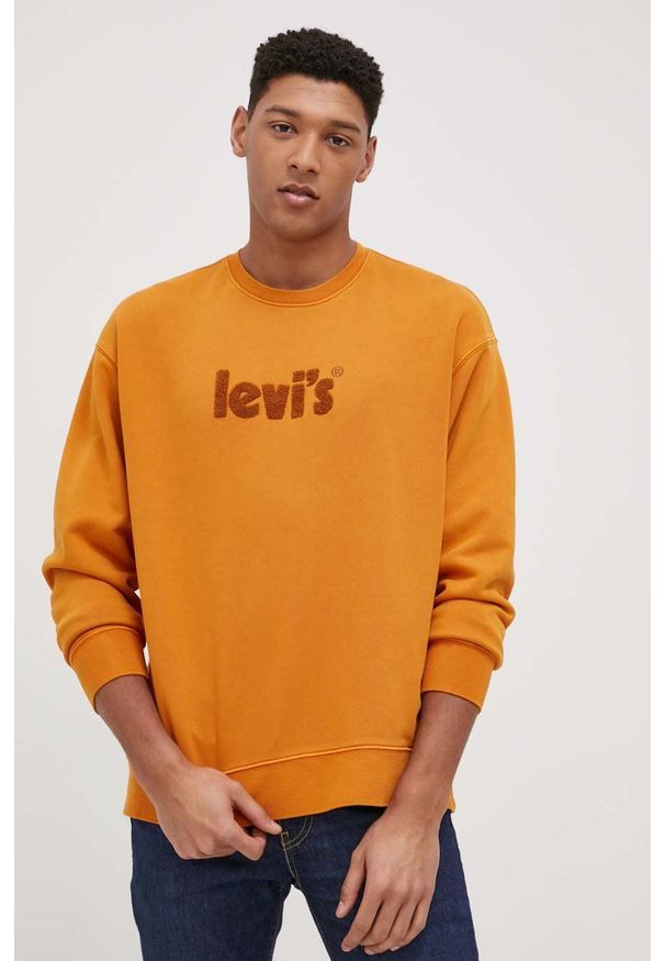 Levi's® - Levi's Bluza bawełniana męska kolor brązowy gładka. Okazja: na spotkanie biznesowe. Kolor: brązowy. Materiał: bawełna. Wzór: gładki. Styl: biznesowy