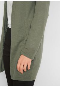 bonprix - Długi sweter bez zapięcia. Kolor: zielony. Długość: długie #2