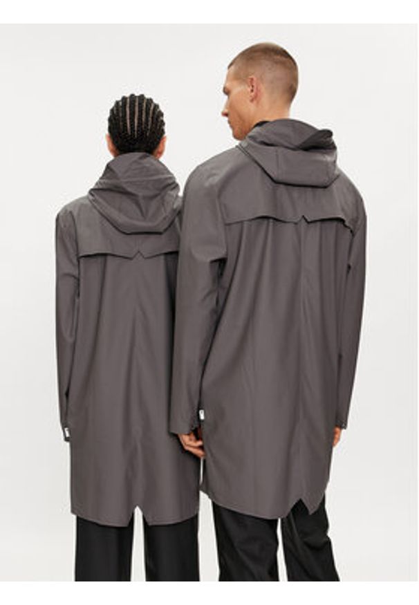 Rains Kurtka przeciwdeszczowa Long Jacket W3 12020 Szary Regular Fit. Kolor: szary. Materiał: syntetyk