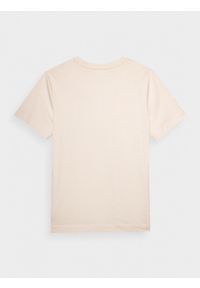 outhorn - T-shirt z haftem męski - kremowy. Okazja: na co dzień. Kolor: kremowy. Materiał: dzianina, bawełna. Wzór: haft. Styl: casual #4