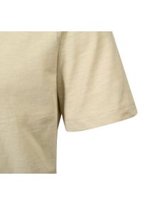 Beżowy Męski T-Shirt, Dekolt z Guzikami - Pako Jeans. Okazja: na co dzień. Kolor: wielokolorowy, beżowy, brązowy. Materiał: bawełna. Styl: casual #4