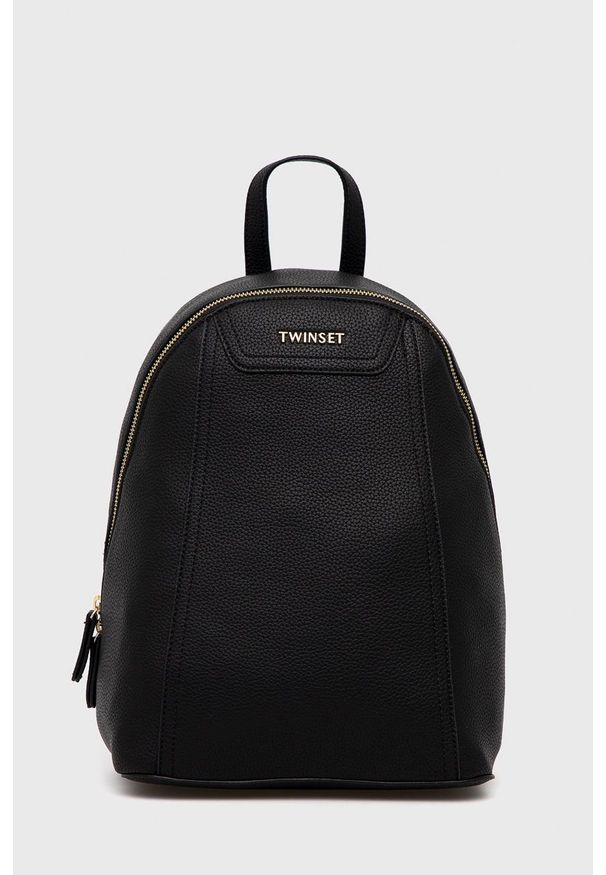 TwinSet - Twinset Plecak damski kolor czarny mały gładki. Kolor: czarny. Wzór: gładki