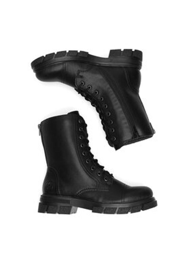 Rieker Botki Z9107-00 Czarny. Kolor: czarny. Materiał: skóra