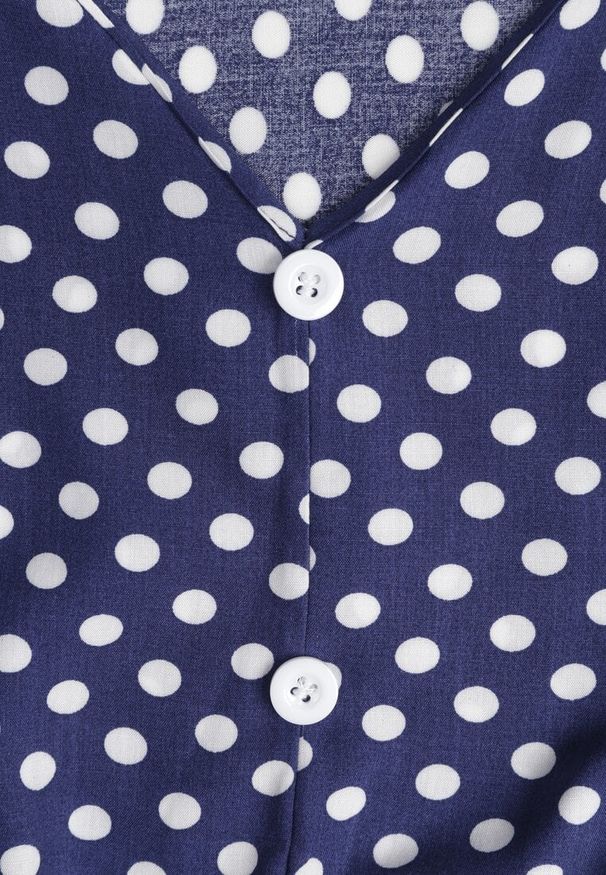 Renee - Granatowa Sukienka z Bawełny o Rozkloszowanym Kroju z Gumką w Talii Emilla. Okazja: do pracy, na co dzień, na spotkanie biznesowe. Kolor: niebieski. Materiał: bawełna. Długość rękawa: krótki rękaw. Typ sukienki: rozkloszowane. Styl: elegancki, biznesowy, casual