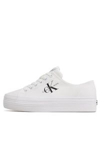 Calvin Klein Jeans Tenisówki Vulc Flatform Essential Mono YW0YW01030 Biały. Kolor: biały. Materiał: materiał #3