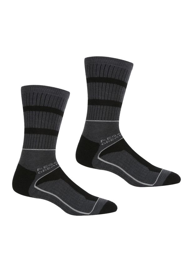 Regatta - Skarpety męskie Samaris 3Season 2-pak. Kolor: szary, wielokolorowy, brązowy, czarny. Materiał: włókno. Sport: turystyka piesza