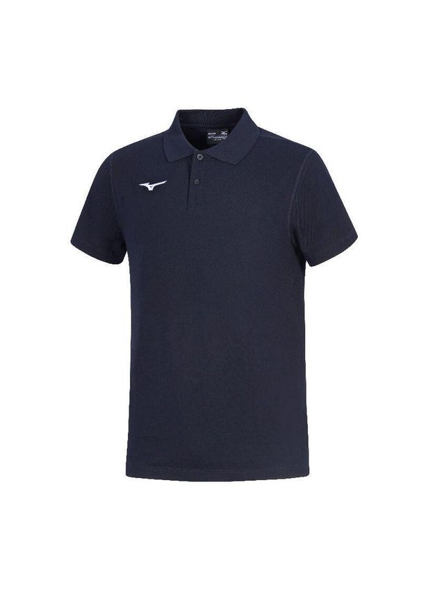 Koszulka polo fitness dla dzieci Mizuno Shizuoka. Typ kołnierza: polo. Kolor: niebieski