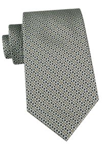 Męski Krawat - Chattier - Odcienie Zieleni, Drobny Wzór Geometryczny. Kolor: zielony. Materiał: tkanina. Wzór: geometria. Styl: elegancki, klasyczny, wizytowy #1