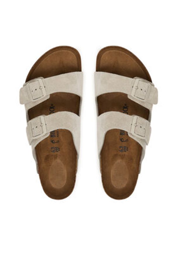 Birkenstock Klapki Arizona 1031638 Beżowy. Kolor: beżowy. Materiał: zamsz, skóra
