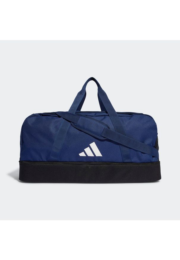 Adidas - Tiro League Duffel Bag Large. Kolor: biały, czarny, niebieski, wielokolorowy. Materiał: materiał