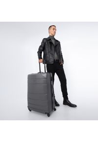 Wittchen - Duża walizka z ABS-u żłobiona szara. Kolor: szary. Materiał: guma. Styl: klasyczny #7