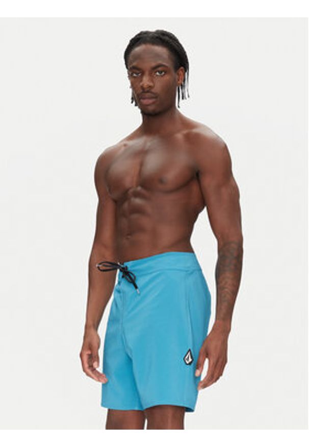 Volcom Szorty kąpielowe Lido Solid A0812416 Niebieski Regular Fit. Kolor: niebieski. Materiał: syntetyk