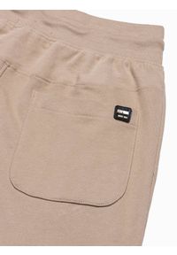 Ombre Clothing - Spodnie męskie dresowe joggery P948 - beżowe - XXL. Kolor: beżowy. Materiał: dresówka #3