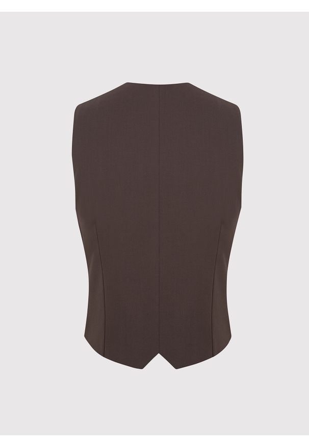 Pako Lorente - PAKO LORENTE - Brązowa dwurzędowa kamizelka męska. Kolor: brązowy. Materiał: wiskoza, poliester, elastan, wełna. Styl: młodzieżowy, elegancki