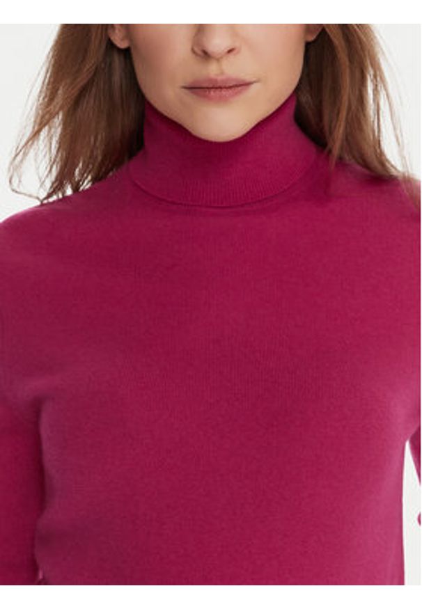 United Colors of Benetton - United Colors Of Benetton Golf 1002D2348 Różowy Regular Fit. Typ kołnierza: golf. Kolor: różowy. Materiał: wełna