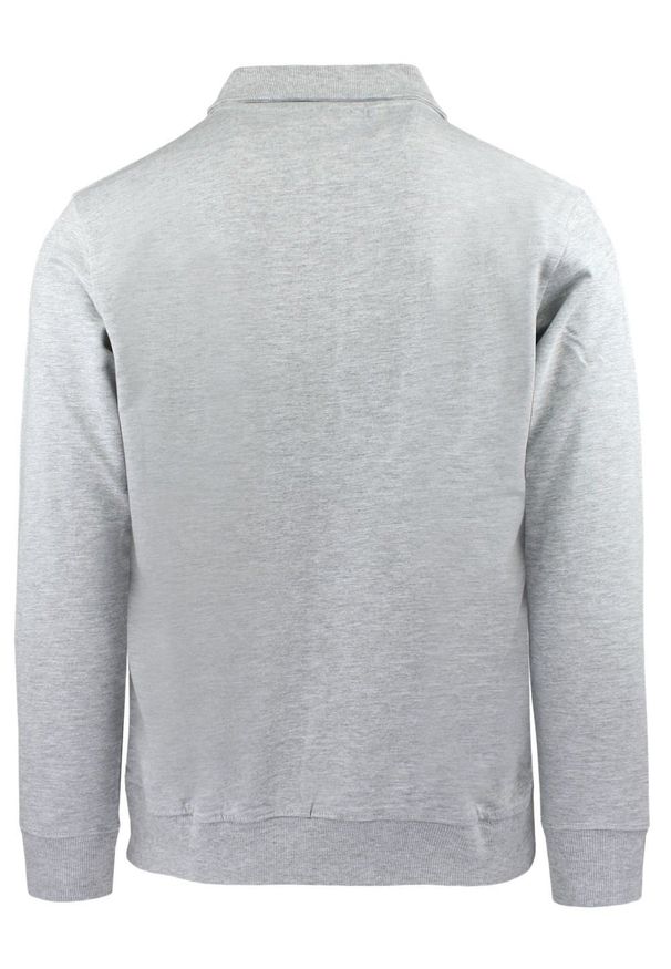 Wygodna Bluza Bawełniana - Pako Jeans - z Kołnierzykiem Polo, Popielata. Typ kołnierza: polo. Kolor: szary. Materiał: wiskoza, bawełna. Styl: klasyczny