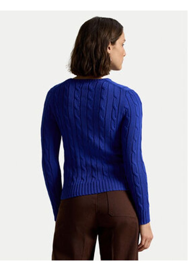 Polo Ralph Lauren Sweter 211971869012 Niebieski Slim Fit. Typ kołnierza: polo. Kolor: niebieski. Materiał: bawełna