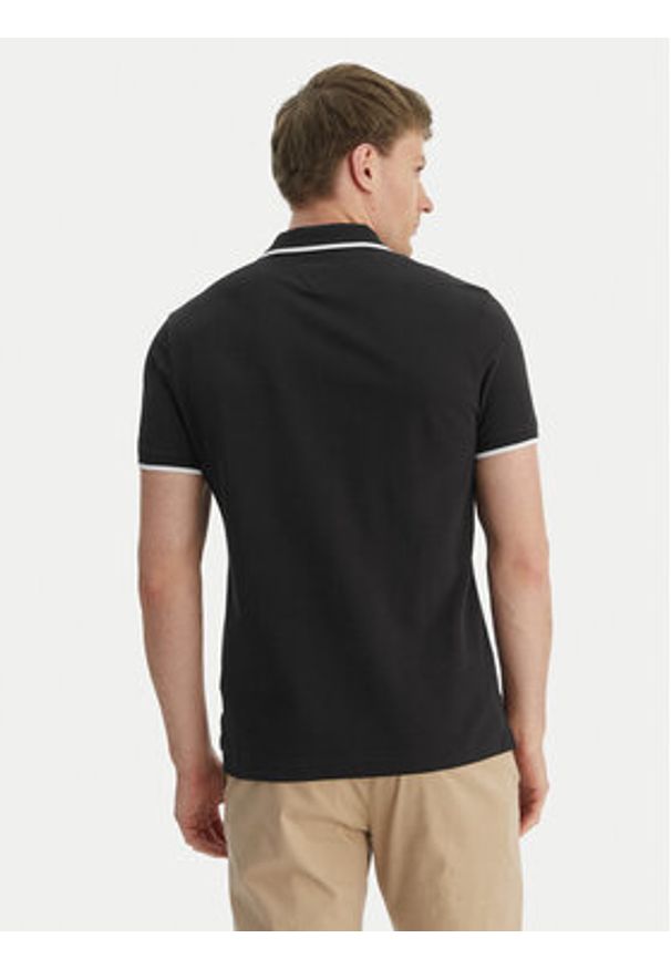 TOMMY HILFIGER - Tommy Hilfiger Polo Pique MW0MW42748 Czarny Regular Fit. Typ kołnierza: polo. Kolor: czarny. Materiał: bawełna