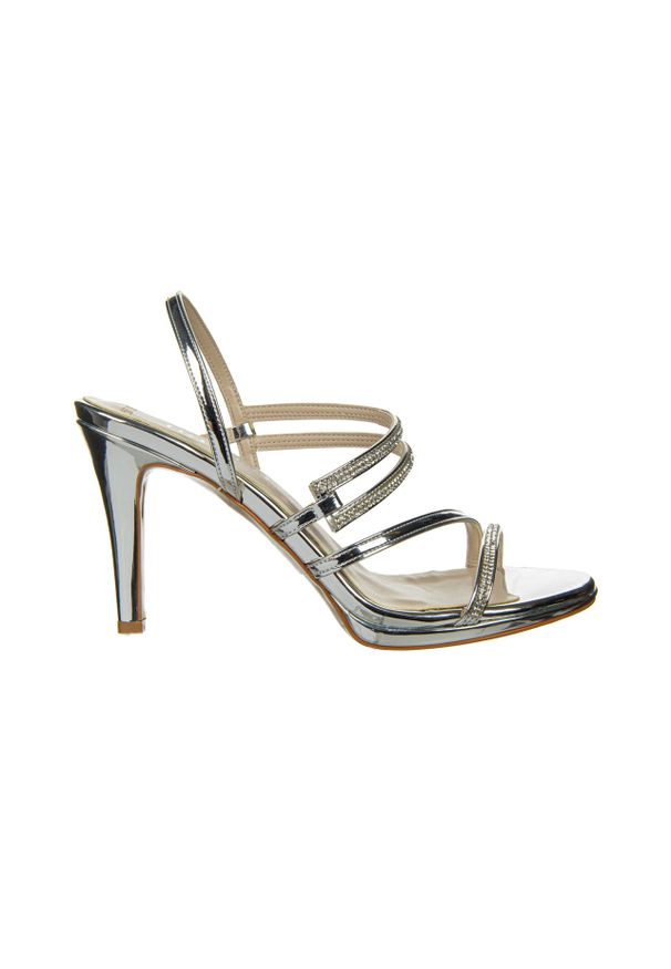 Sandały Bayla-187 587-1123 Silver 187117, Srebrny, Skóra ekologiczna - 39. Kolor: srebrny. Materiał: skóra ekologiczna. Obcas: na obcasie. Styl: klasyczny. Wysokość obcasa: średni