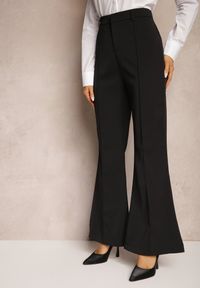 Renee - Czarne Casualowe Spodnie w Stylu Dzwonów High Waist Uinna. Okazja: na co dzień. Stan: podwyższony. Kolor: czarny. Styl: casual #4