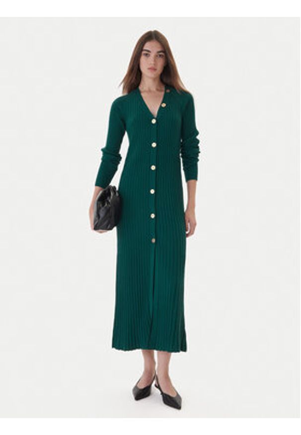 TwinSet - TWINSET Sukienka dzianinowa 252TT3400 Zielony Slim Fit. Kolor: zielony. Materiał: syntetyk, wiskoza