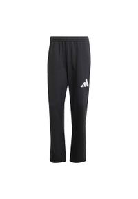 Adidas - Spodnie Essentials Wide Leg 3 Bar Logo. Kolor: biały, wielokolorowy, czarny. Materiał: materiał