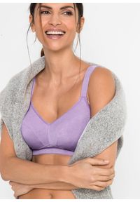 bonprix - Biustonosz bez fiszbinów z bawełną organiczną (2 szt.). Kolor: fioletowy. Materiał: bawełna #2