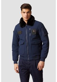 Aeronautica Militare - AERONAUTICA MILITARE Granatowa męska kurtka Iconic Pilot, Rozmiar 52. Kolor: niebieski. Materiał: poliamid