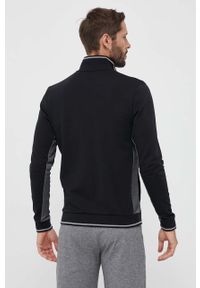 BOSS bluza męska kolor czarny z aplikacją. Okazja: na co dzień. Kolor: czarny. Materiał: materiał. Wzór: aplikacja. Styl: casual #5