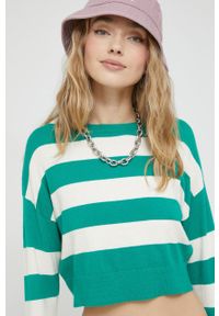 only - Only sweter damski kolor zielony lekki. Kolor: zielony. Materiał: dzianina. Długość rękawa: długi rękaw. Długość: długie #1