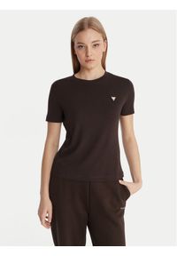 Guess T-Shirt V6RI17 KD741 Brązowy Regular Fit. Kolor: brązowy. Materiał: bawełna #1