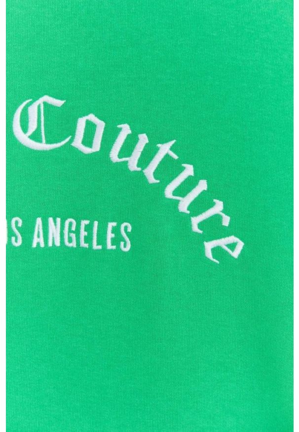 Juicy Couture - JUICY COUTURE Zielona bluza damska saoirse recycled z haftowanym logo. Kolor: zielony. Wzór: haft