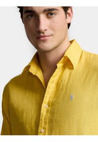 Polo Ralph Lauren Koszula 710829443030 Żółty Slim Fit. Typ kołnierza: polo. Kolor: żółty. Materiał: len #4