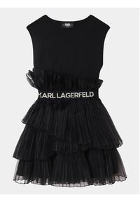 Karl Lagerfeld Kids Sukienka codzienna Z12260 S Czarny Regular Fit. Okazja: na co dzień. Kolor: czarny. Materiał: syntetyk. Typ sukienki: proste. Styl: casual #4