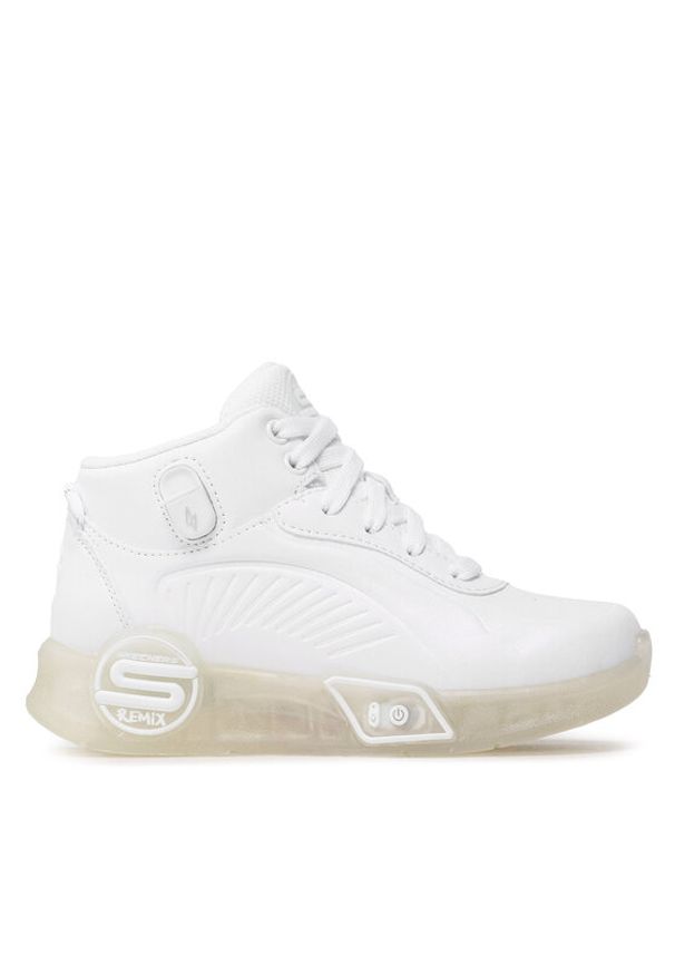 skechers - Skechers Sneakersy S-Lights Remix 310100L/WHT Biały. Kolor: biały. Materiał: skóra