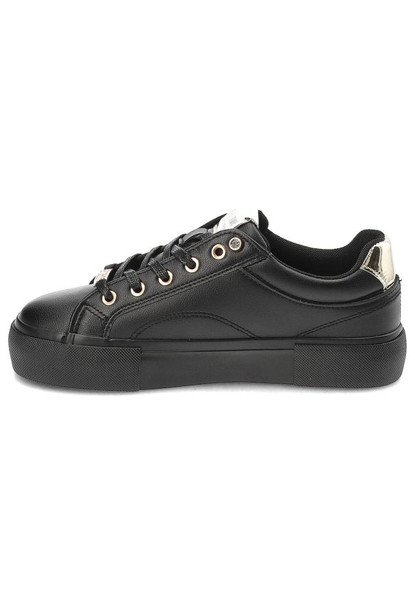 Big-Star - Czarne Sneakersy Big Star Sportowe Obuwie Damskie. Okazja: na co dzień. Kolor: czarny. Materiał: skóra ekologiczna