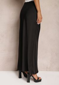 Renee - Czarna Satynowa Spódnica Maxi High Waist Formia. Stan: podwyższony. Kolor: czarny. Materiał: satyna #3