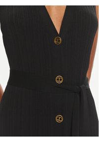 TwinSet - TWINSET Sukienka dzianinowa 241TT3142 Czarny Slim Fit. Kolor: czarny. Materiał: syntetyk, wiskoza #5