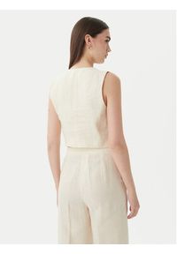 Marella Kamizelka garniturowa Veranda 2615151032 Écru Regular Fit. Kolor: kremowy. Materiał: len #2