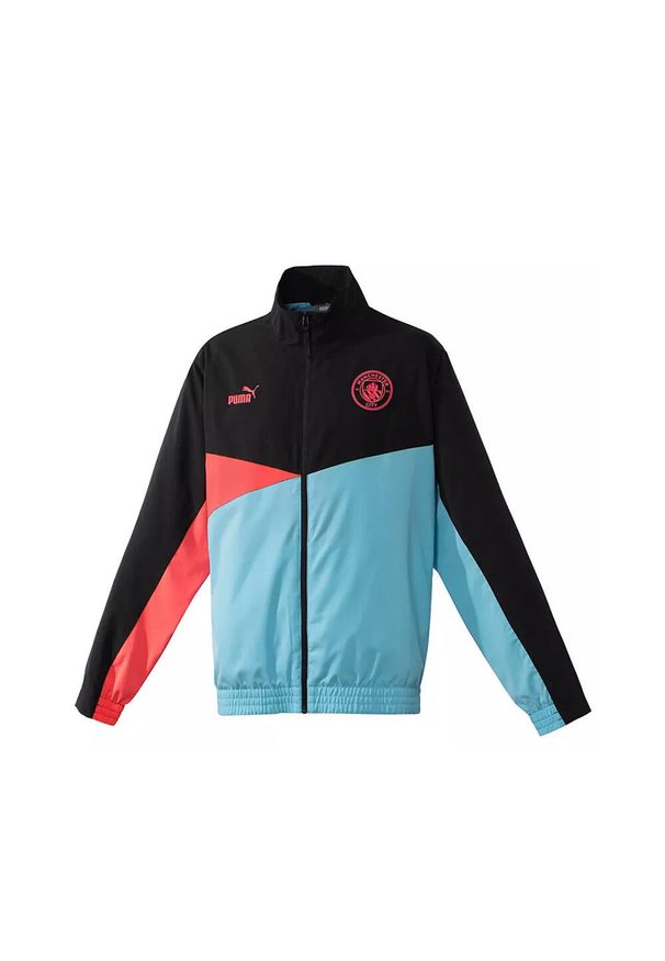 Puma - Kurtka z dresu Manchester City 2023/24. Kolor: niebieski, wielokolorowy, czarny. Materiał: dresówka