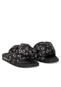 Love Moschino - LOVE MOSCHINO Klapki JA28312G0MIW100B Czarny. Kolor: czarny. Materiał: materiał