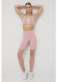 adidas Performance szorty treningowe Optime HG1418 damskie kolor różowy gładkie high waist. Stan: podwyższony. Kolor: różowy. Materiał: włókno, skóra, lycra, poliester, materiał. Wzór: gładki. Styl: sportowy