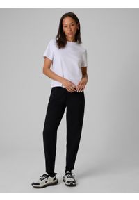 4f - 4F T-shirt regular gładki damski - biały XS. Okazja: na co dzień. Kolor: biały. Materiał: materiał. Wzór: gładki. Styl: casual #2