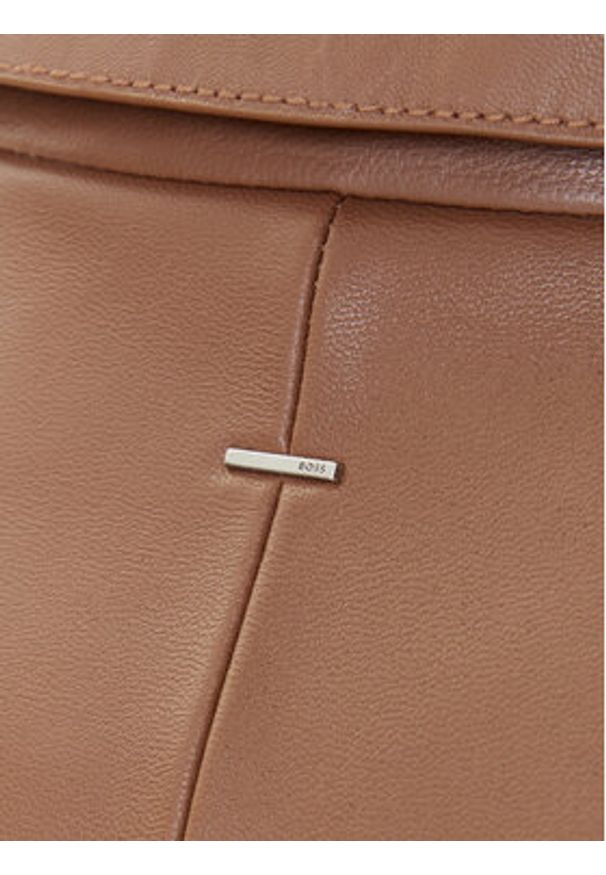 BOSS Kurtka skórzana Satela 50541289 Brązowy Regular Fit. Kolor: brązowy. Materiał: skóra